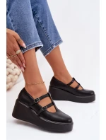 Dámské polobotky na platformě s pásky Černé Jesivelle