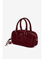 Malá bordová kabelka typu kufřík z eko semiše Annelle