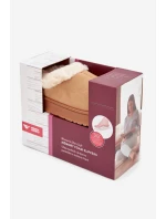 Dámské pantofle s kožíškem – camel Eveline