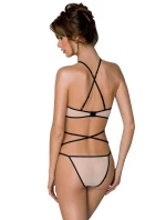 Dámská sexy set Chika Ecru s černou - Passion