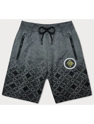 Tmavě šedé pánské kraťasy s potiskem (8K1120-5) Tmavě šedé pánské kraťasy s potiskem (8K1120-5)