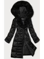 Černá dámská zimní bunda s páskem S'west (B8195-1) Černá dámská zimní bunda s páskem S'west (B8195-1)
