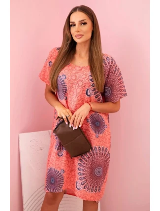 Dámské bavlněné šaty s orientálním vzorem malina