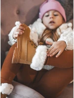 Dětské Trapery Botky na Zip s Kožešinou Camel Gerande