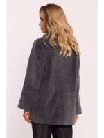 M808 Oříznuté teddy sako - šedý melír M808 Oříznuté teddy sako - šedý melír