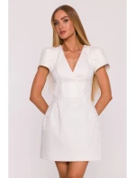 M882 Žakárové mini šaty - krémové M882 Žakárové mini šaty - krémové
