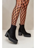 Dámské Zateplené Kotníkové Boty Na Podpatku Eko Semišové Černé Irissinae Dámské Zateplené Kotníkové Boty Na Podpatku Eko Semišové Černé Irissinae