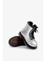 Zateplené Dívčí Lakované Kotníkové Boty Na Zip Stříbrné Novita Zateplené Dívčí Lakované Kotníkové Boty Na Zip Stříbrné Novita