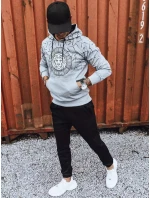 Pánská šedá mikina s potiskem FashionStreet BX5314