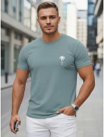 Pánské bavlněné tričko s potiskem v barvě petrol FashionStreet NX5126R Pánské bavlněné tričko s potiskem v barvě petrol FashionStreet NX5126R