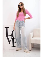 Halenka kulatý výstřih růžová