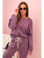 Komplet mikina + kalhoty máslový fialový