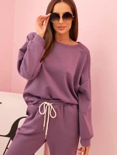 Komplet mikina + kalhoty máslový fialový
