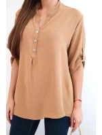 Halenka s delšími zády camelová