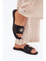 Ploché Dámské Pantofle S Dekorativním Detalem Černé Nenitta Ploché Dámské Pantofle S Dekorativním Detalem Černé Nenitta