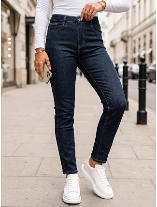 Dámské skinny džíny s vysokým pasem, tmavě modré, FashionStreet UY3097 Dámské skinny džíny s vysokým pasem, tmavě modré, FashionStreet UY3097