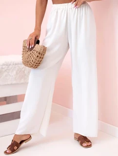 Kalhoty se širokými nohavicemi světle béžová