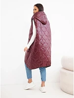 Dámská prošívaná vesta Plus Size s kapucí zapínaná na zip tyrkysová Dámská prošívaná vesta Plus Size s kapucí zapínaná na zip tyrkysová