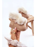 Dětské mládežnické teplé sněhule Světle béžová Roofy