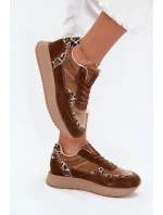 Dámské Semišové Tenisky Big Star OO274A313 HI-POLY SYSTEM Hnědé Leopardí