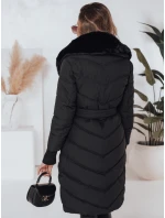 Dámská prošívaná zimní bunda s umělou kožešinou černá FashionStreet TY5076 Dámská prošívaná zimní bunda s umělou kožešinou černá FashionStreet TY5076