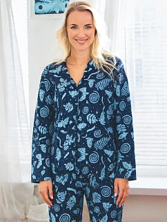 Pyžamo Key LNS 533 B26, dlouhé rukávy, velikosti S–XL, rozepínací