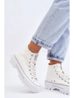 Vysoký Látkové tenisky na platformě Big Star LL274156 Bílá