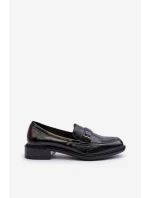Dámské lakované mokasíny černé Nerilaja