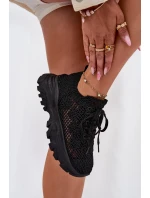 Dámské tenisky s háčkovaným svrškem černé Jelhiris