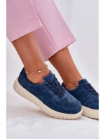 Semišové Dámské Tenisky Na Platformě Granátové Rilwena