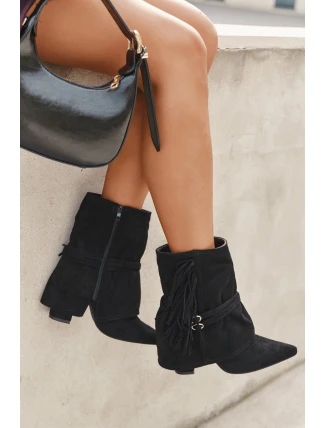 Dámské Kotníkové Boty S Frézkami A Zlatými Přezkami Evelisse