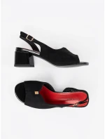 Trendy  sandály dámské černé na širokém podpatku