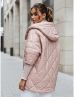 Dámská přechodná prošívaná bunda oversize PUFFILOF růžová FashionStreet TY4854