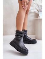 Zazoo 60512 Dámské Kožené Boty na Zip S Teplou Filcovou Podšívkou Černé