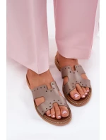 Zazoo 40326 Dámské sandály s ozdobnými výřezy tmavě béžové