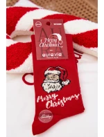 Pánské vánoční ponožky S Mikulášem Merry Christmas Červené