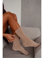 Ženské bezešvé froté ponožky béžové Ženské bezešvé froté ponožky béžové