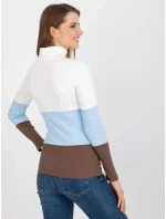 Dámská halenka RV BZ 8465 1.37P bílá a modrá - FPrice Dámská halenka RV BZ 8465 1.37P bílá a modrá - FPrice