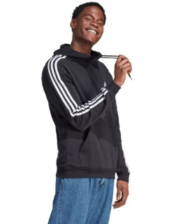 Pánská mikina 3-Stripes Hoodie M IB4028 Černá vzor - Adidas