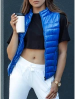 Dámská krátká prošívaná vesta WIANO modrá FashionStreet TY4522 Dámská krátká prošívaná vesta WIANO modrá FashionStreet TY4522