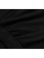 Tenká černá dámská tepláková mikina se stahovacími lemy (68W05-3)