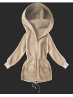 Světle béžový přehoz přes oblečení typu alpaka s kapsami (W010#)