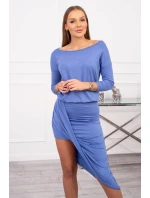 Asymetrické šaty, 3/4 rukávy, džínovina Asymetrické šaty, 3/4 rukávy, džínovina