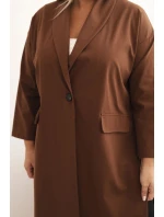 Dámská narozka Plus Size Punto s bavlnou na knoflík čokoládová