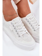 Dámské Krajkové Tenisky Big Star RR274747 Bílé Dámské Krajkové Tenisky Big Star RR274747 Bílé