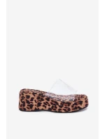 Dámské sandály s průhledným páskem na klíně panterka Meltiana