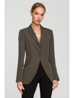 M701 Sako s jedním knoflíkem a asymetrickými kapsami - khaki barva