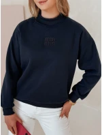 Dámská oversize mikina s nášivkou LOVASON navy blue FashionStreet BY1416 Dámská oversize mikina s nášivkou LOVASON navy blue FashionStreet BY1416