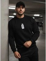 Pánská grafitově černá mikina FashionStreet BX5930