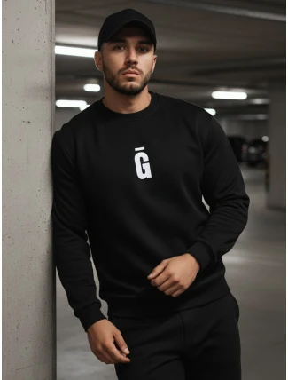 Pánská grafitově černá mikina FashionStreet BX5930